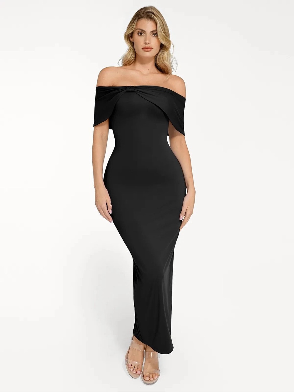 NWT Popilush Shapewear Off-the-Shoulder Slim Column Bodycon Midi Dress Size XL
